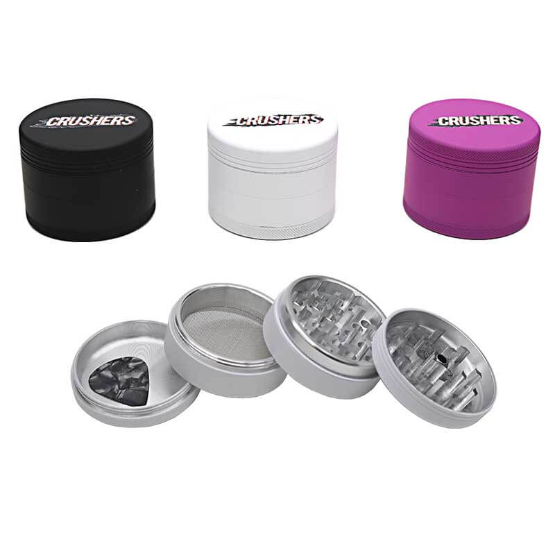 Crushers Retro Rubberized 4 Part Grinder (GR165) | 55mm | Assorted Colors product image